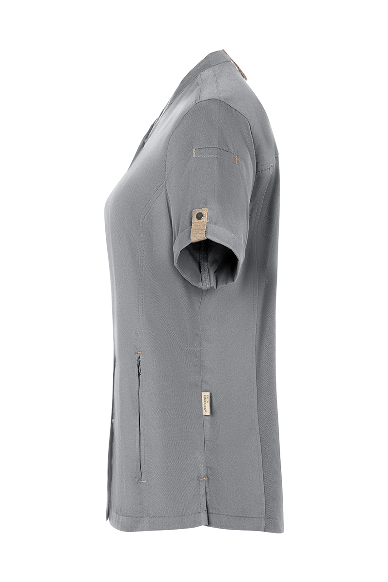 Veste de cuisine pour femme á manches courtes Green-Generation, en matériau durable, - Gris Platine - 34