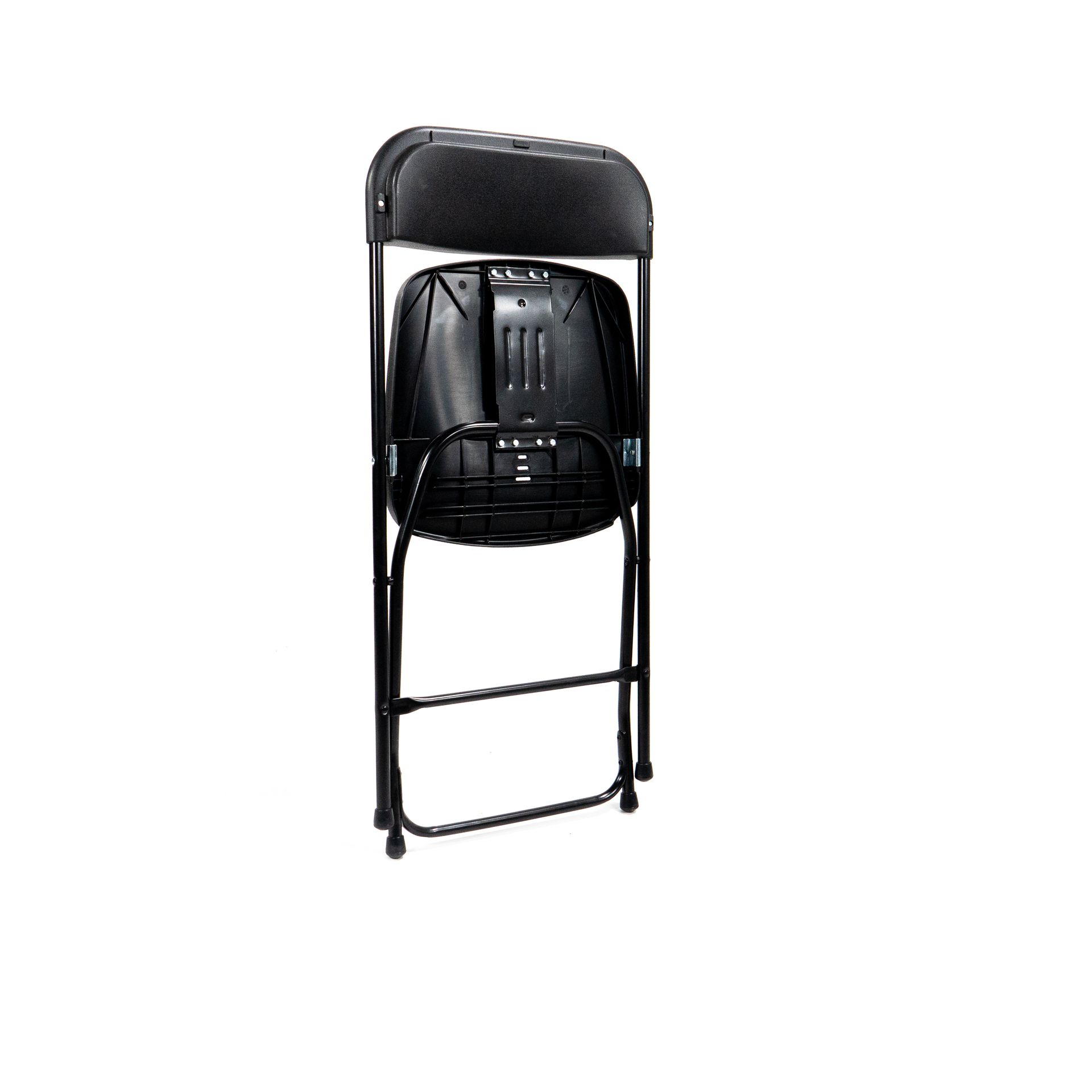 Budget chaise pliable et empilable, Noir/Noir, structure en acier, 43x45x80cm (BxTxH), 50160