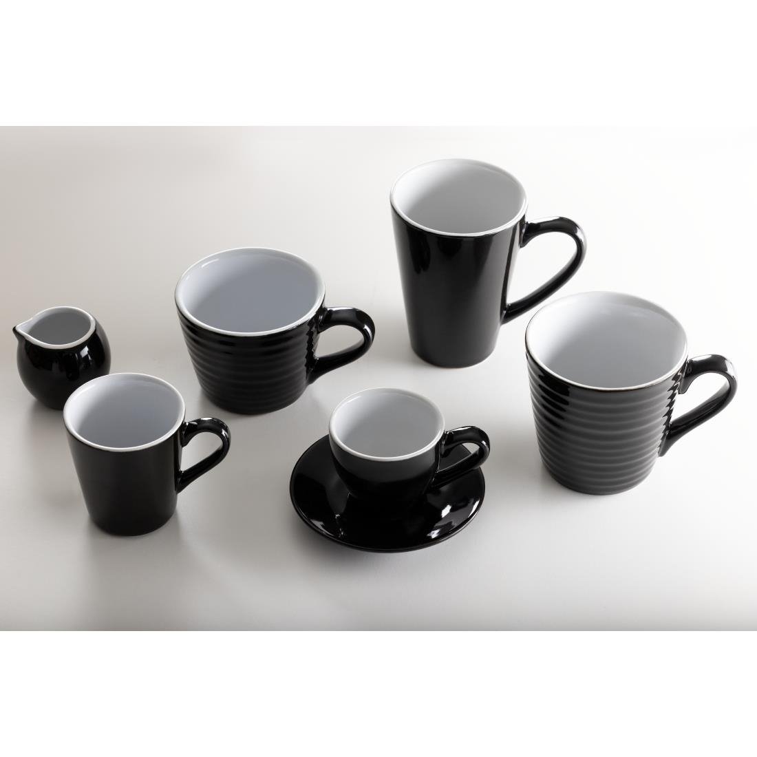 Olympia Cafe Latte Tasse Schwarz - 340ml (12 Stück)