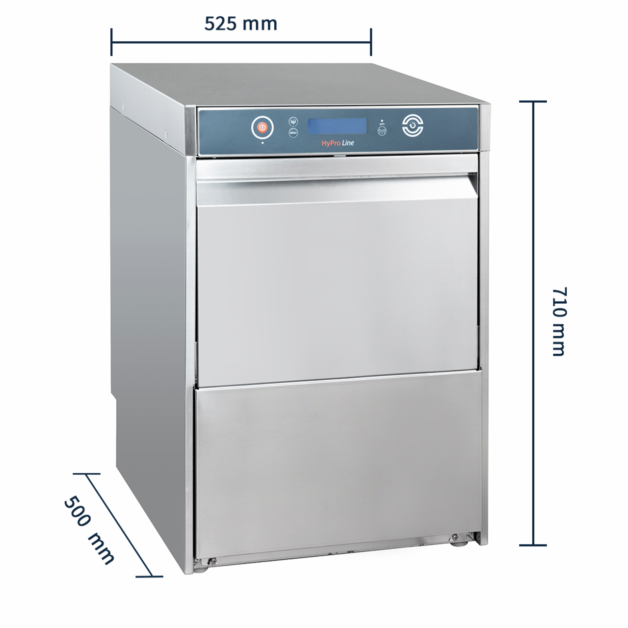 Lave-verres HYPRO Digital 40 SL 40 x 40 cm (panier), avec doseur de détergent & doseur de produit de rinçage, avec pompe de vidange & pompe de surpression, Fabriqué en Europe, 230 V