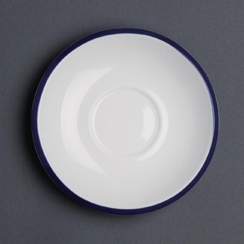 Untertassen | 6 Stück | 15(Ø)cm | Porzellan | Weiß-Blau