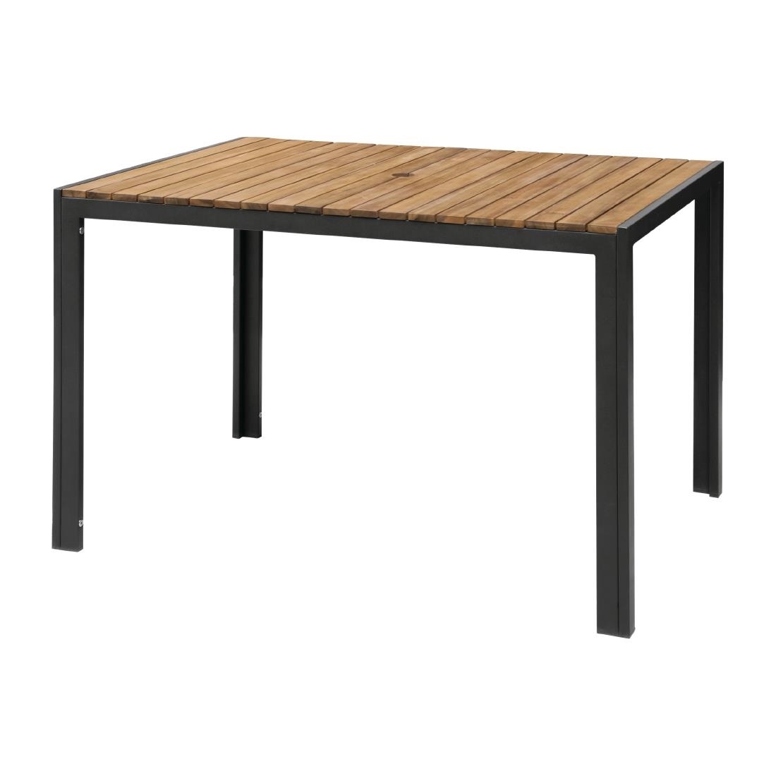 Akazienholz Tisch mit Stahlgehäuse | 1200 x 800 x (H)740mm