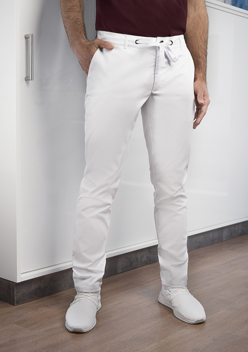 Chino Broek Voor Heren, Modern Stretch - Wit - 46