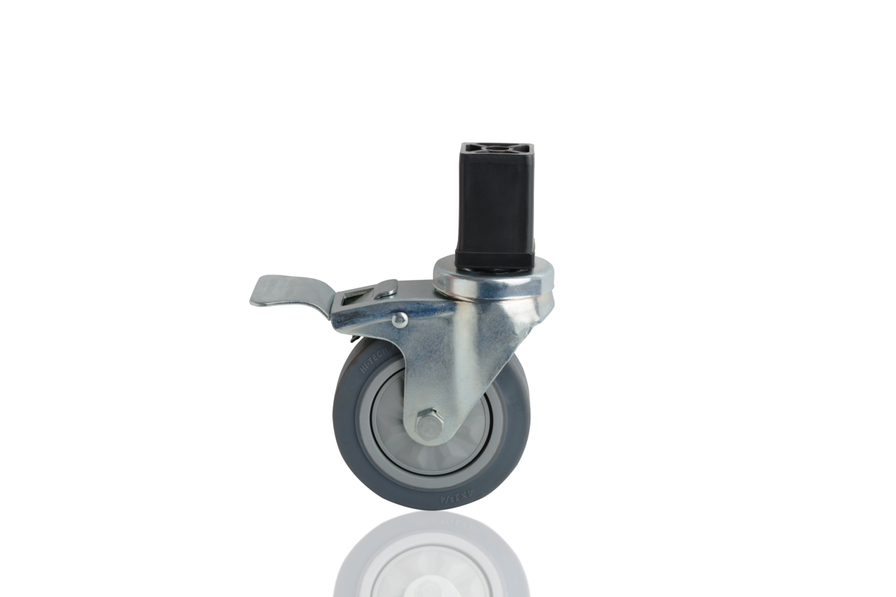 Set zwenkwielen voor YATS werktafels (4 stuks), geremd