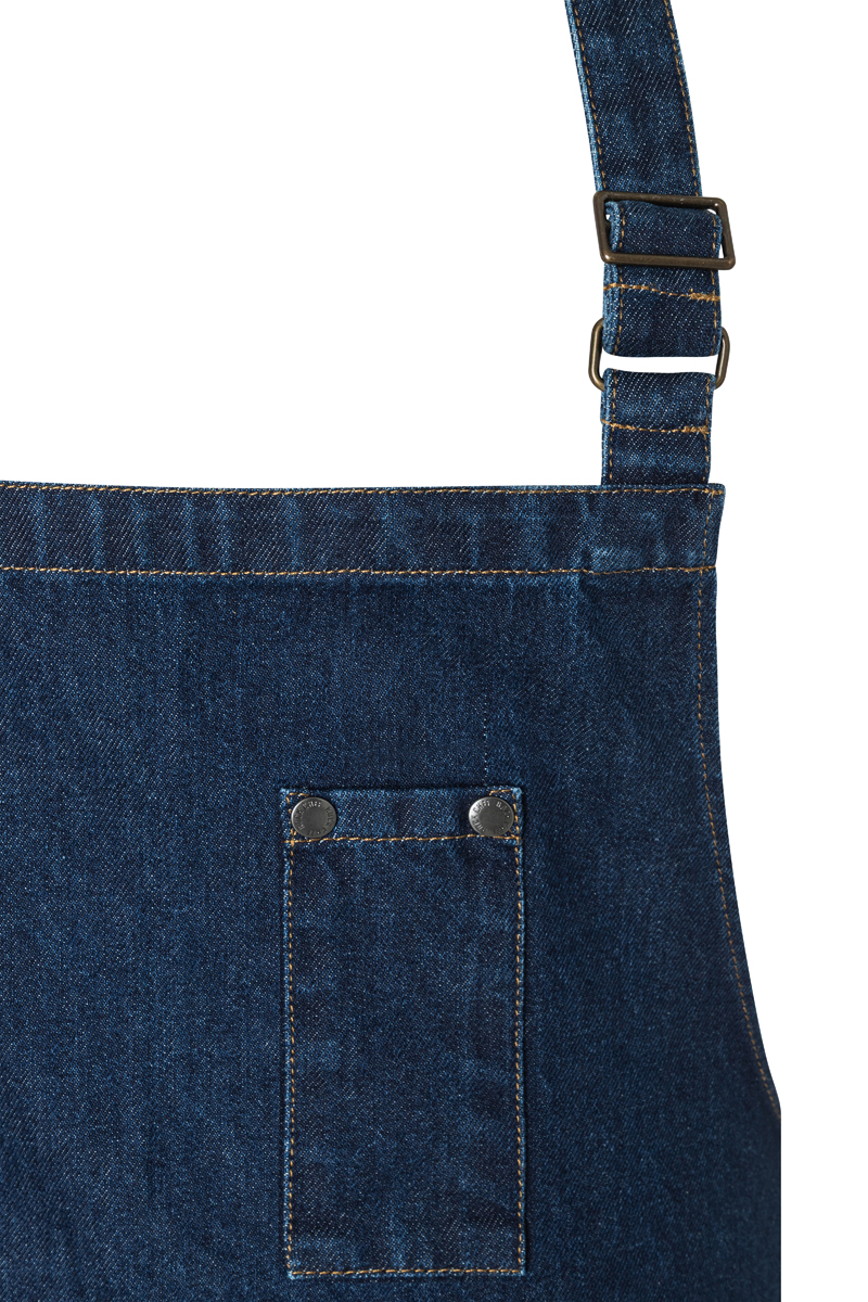 Tablier à bavette Denim ROCK CHEF-Stage2 - Denim Blue