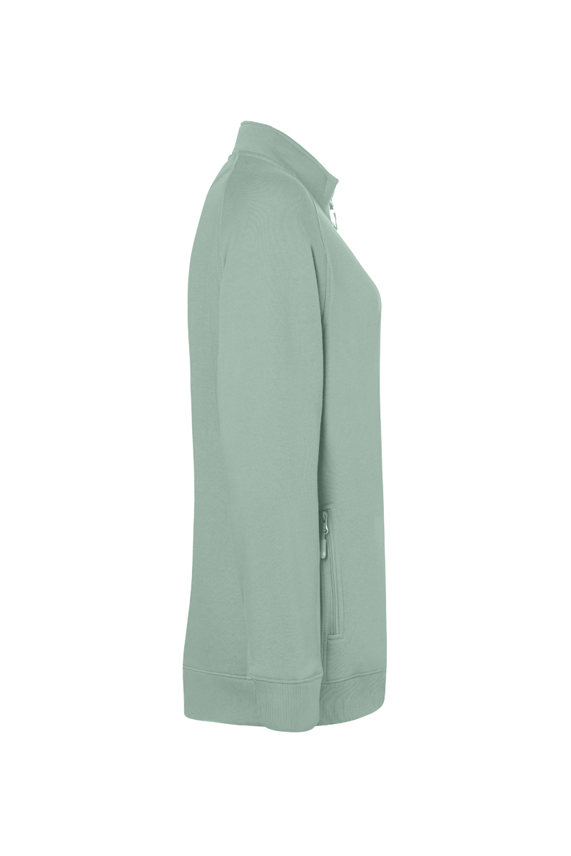 Damen Workwear Sweatjacke Soft-Face, aus nachhaltigem Material - Pistaziengrün - L