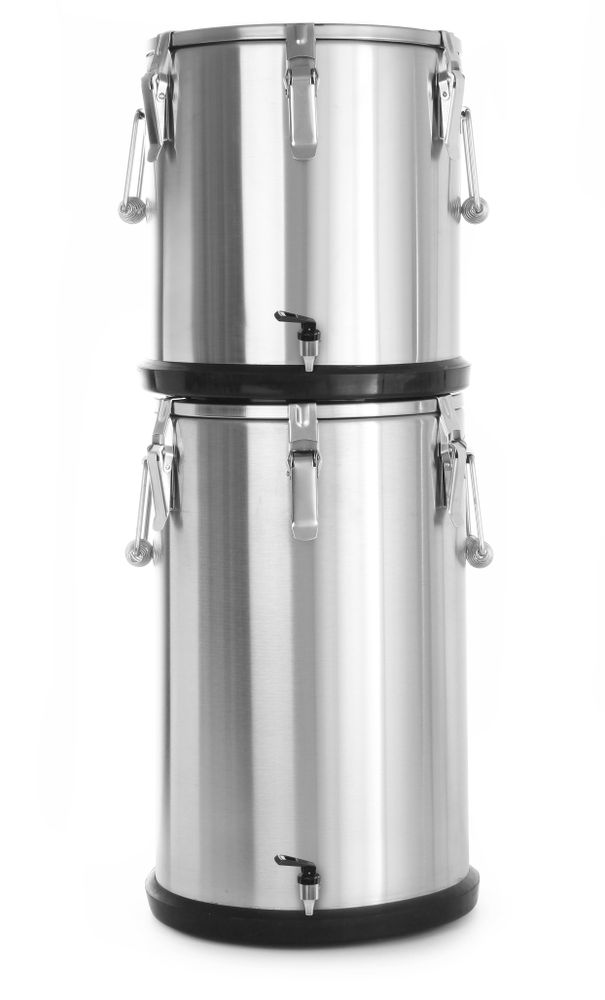 Conteneur isotherme portable – avec robinet - 20L - Argent - Ø330x(H)360mm