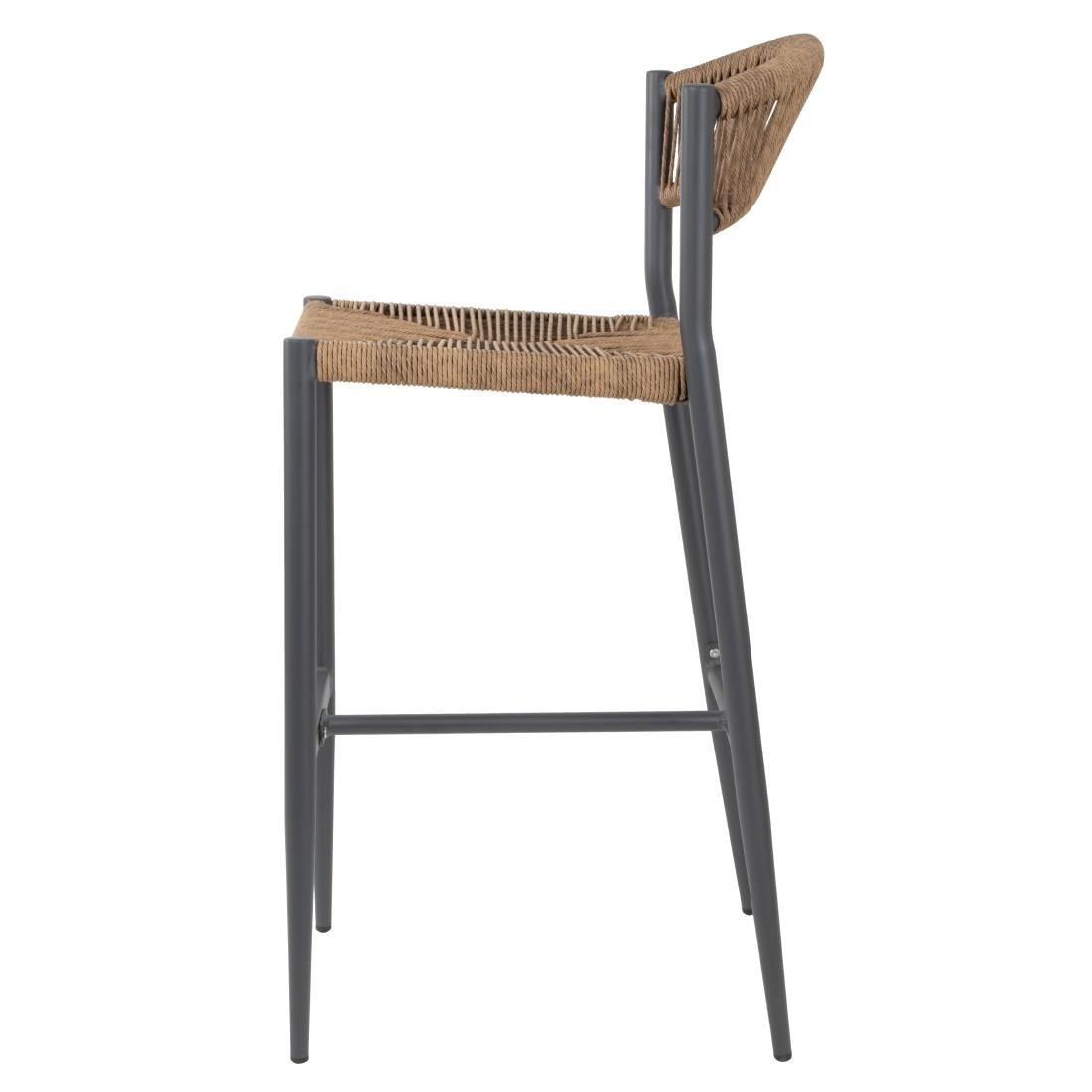 Bolero Eden PE gevlochten rattan outdoor barkrukken naturel (2stuks)