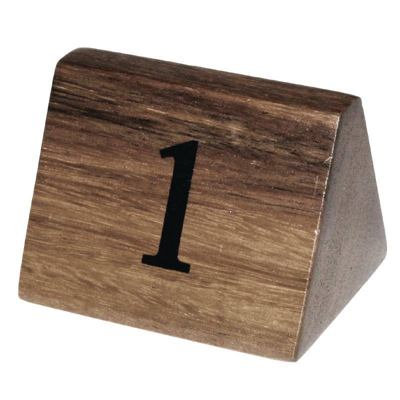 Tischnummernschilder 1-10 | Akazienholz | 10 Stück