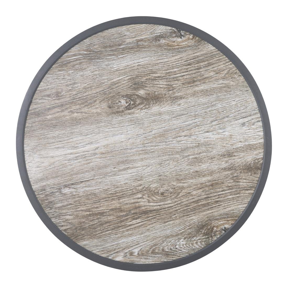 Bolero Fiberglas-Tischplatte, rund, Holzoptik, 580 mm
