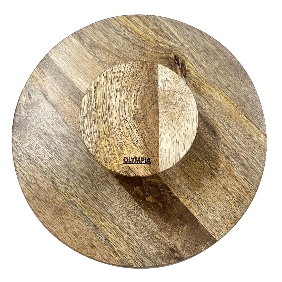 Présentoir à gâteau tournant en bois de manguier Olympia 330x120mm