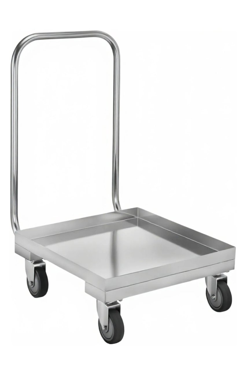 Transportwagen ECO voor vaatwaskorven 50x50 cm met duwbeugel