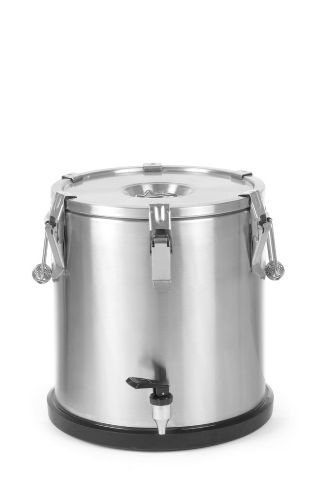 Conteneur isotherme portable – avec robinet - 20L - Argent - Ø330x(H)360mm