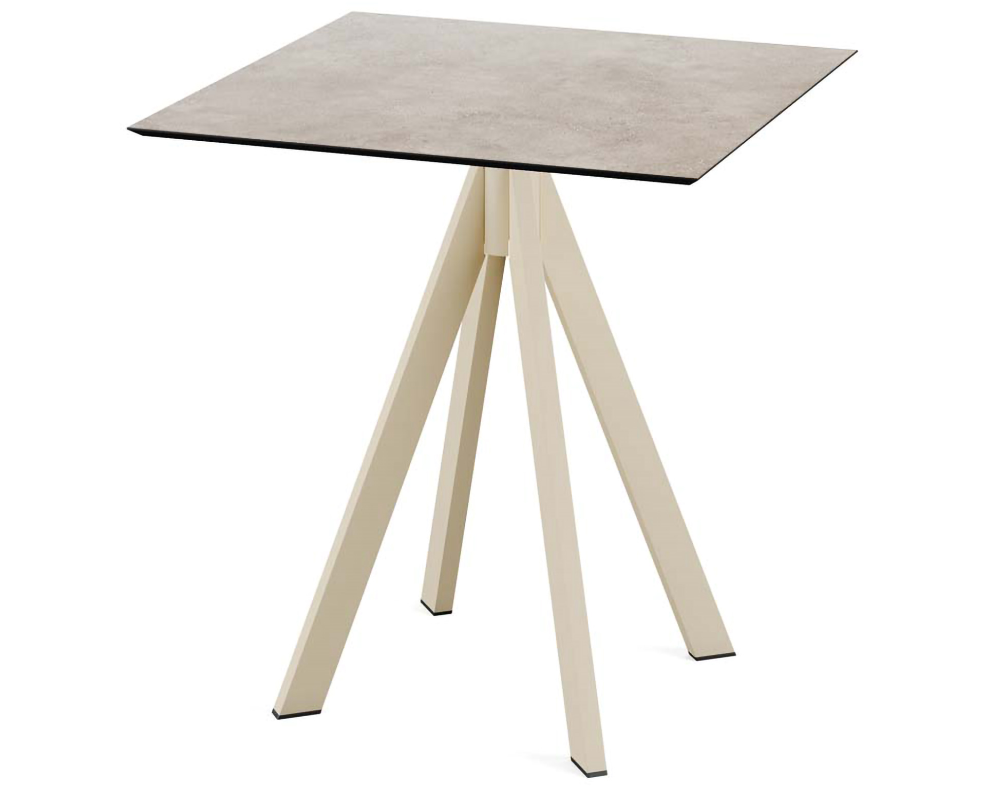 Infinity terrastafel zand frame + Moonstone HPL tafelblad tafelblad 70x70cm