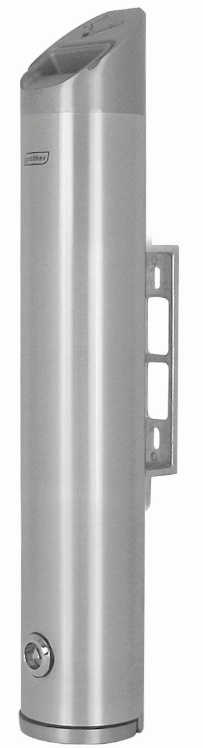 Cendrier Murale Tubulaire | Aluminium | 2,4 Litres | Jusqu'à 720 Mégots | 80x80x480(h)mm