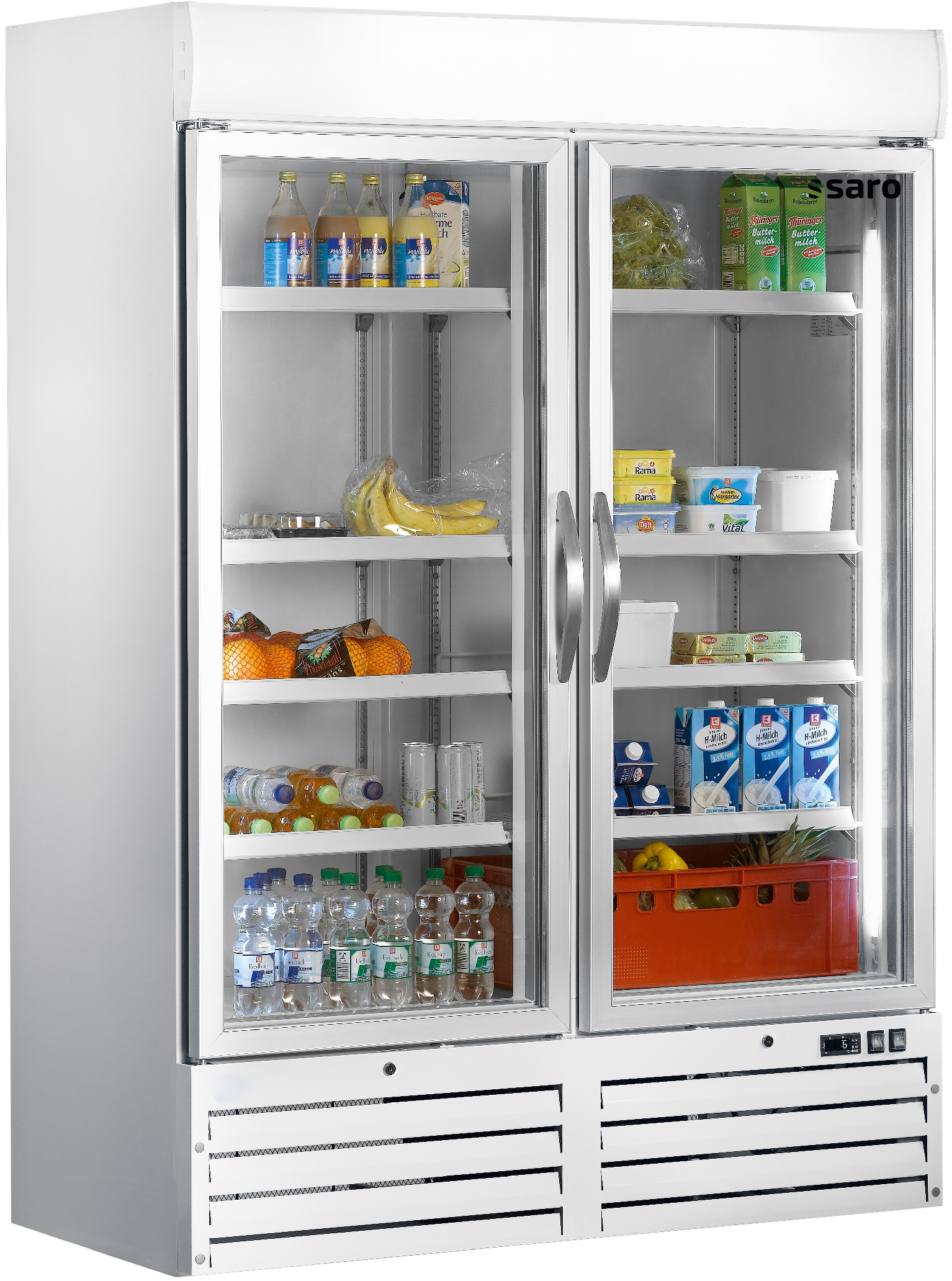 Réfrigérateur SARO, 2 portes vitrées - blanc, modèle G 920