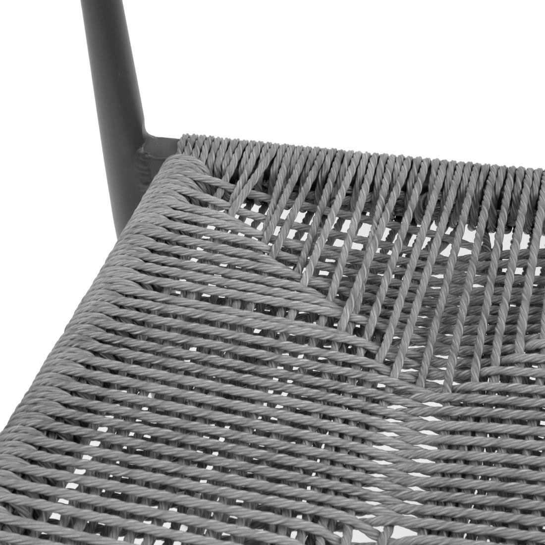 Bolero Eden PE gevlochten rattan outdoor armstoelen antraciet (4stuks)
