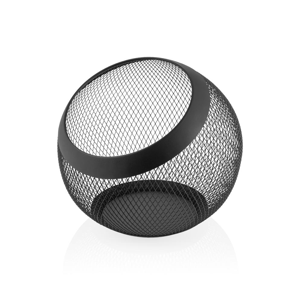 Korb - Ø 24 cm - Höhe 24 cm - schwarz pulverbeschichtet - Metall 
