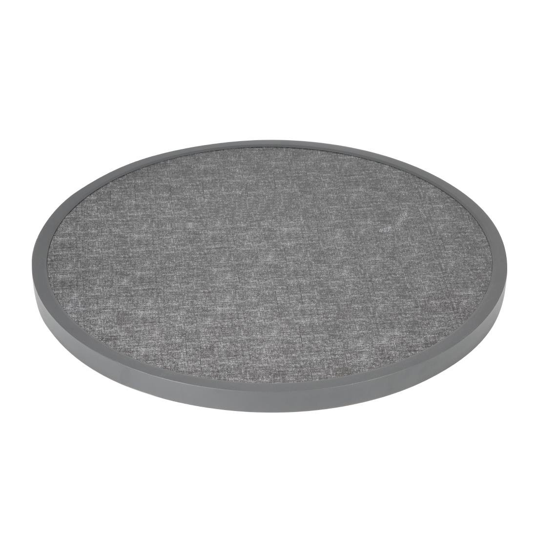 Runde Bolero-Tischplatte aus Glasfaser, gebürstet schwarz, 580 mm