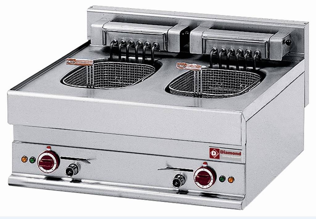 Friteuse Electrique Double Inox | 10 Litres | Top | 400V | 15kW | 700x650x(H)280/380mm