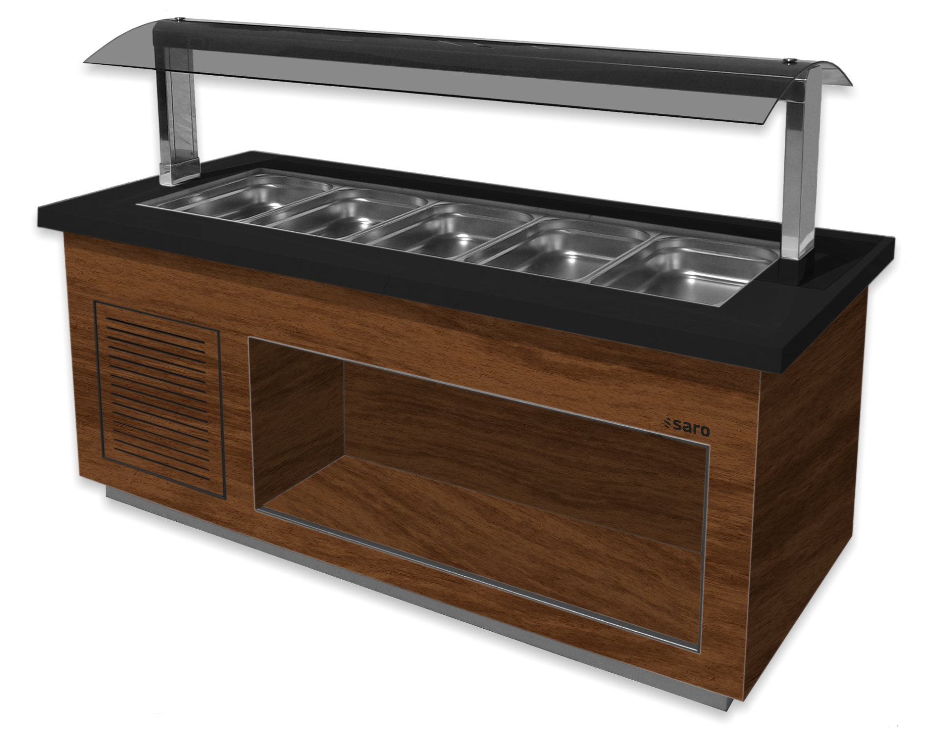SARO Bar à salade pour 5x 1/1 GN, PREMIUM LINE SB-K200 Noyer