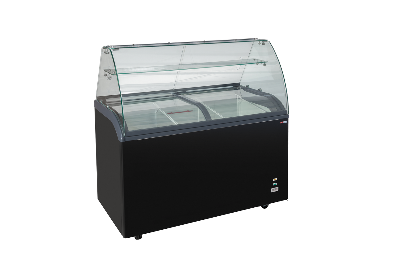 Schepijsvitrine Zwart 9x5L – 127x68x(h)85 cm