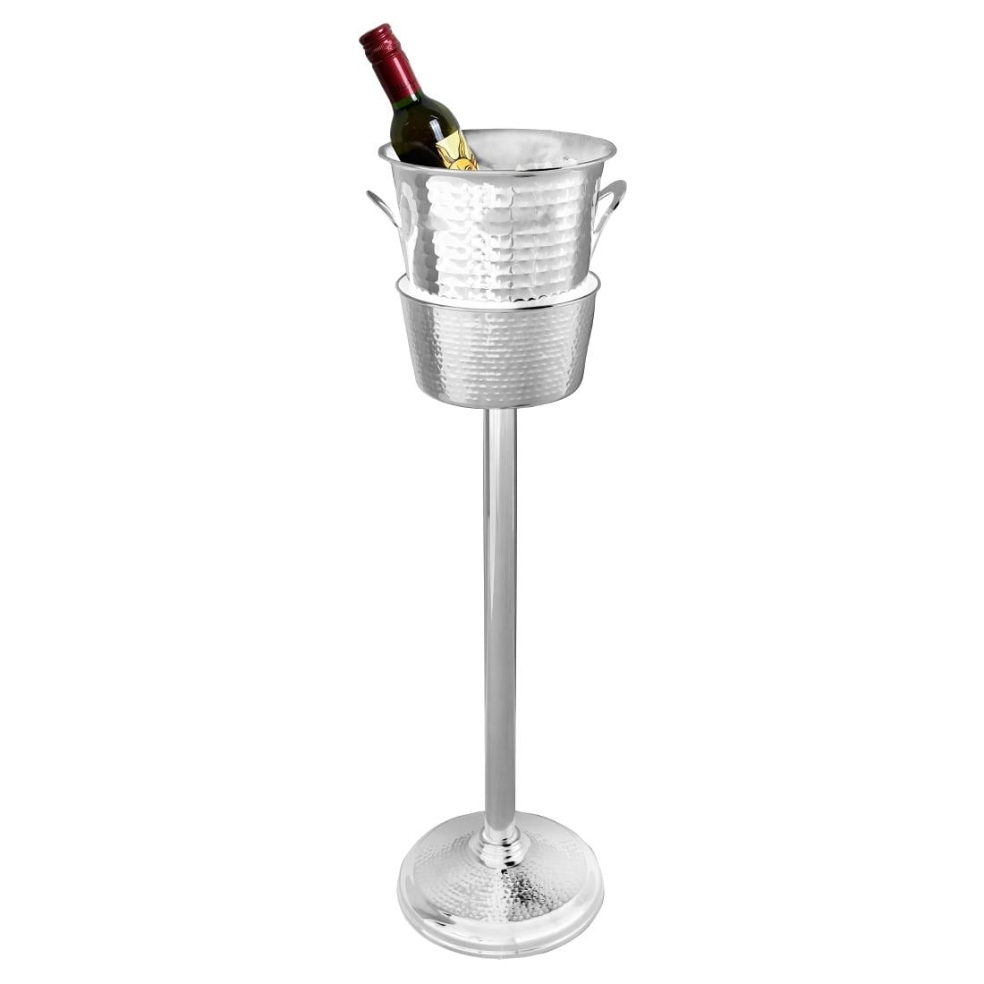 Porte-seau à vin sur pied en inox martelé Olympia