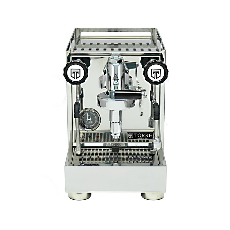 Machine à espresso en acier inoxydable Torre Luigino - poignées en plastique
