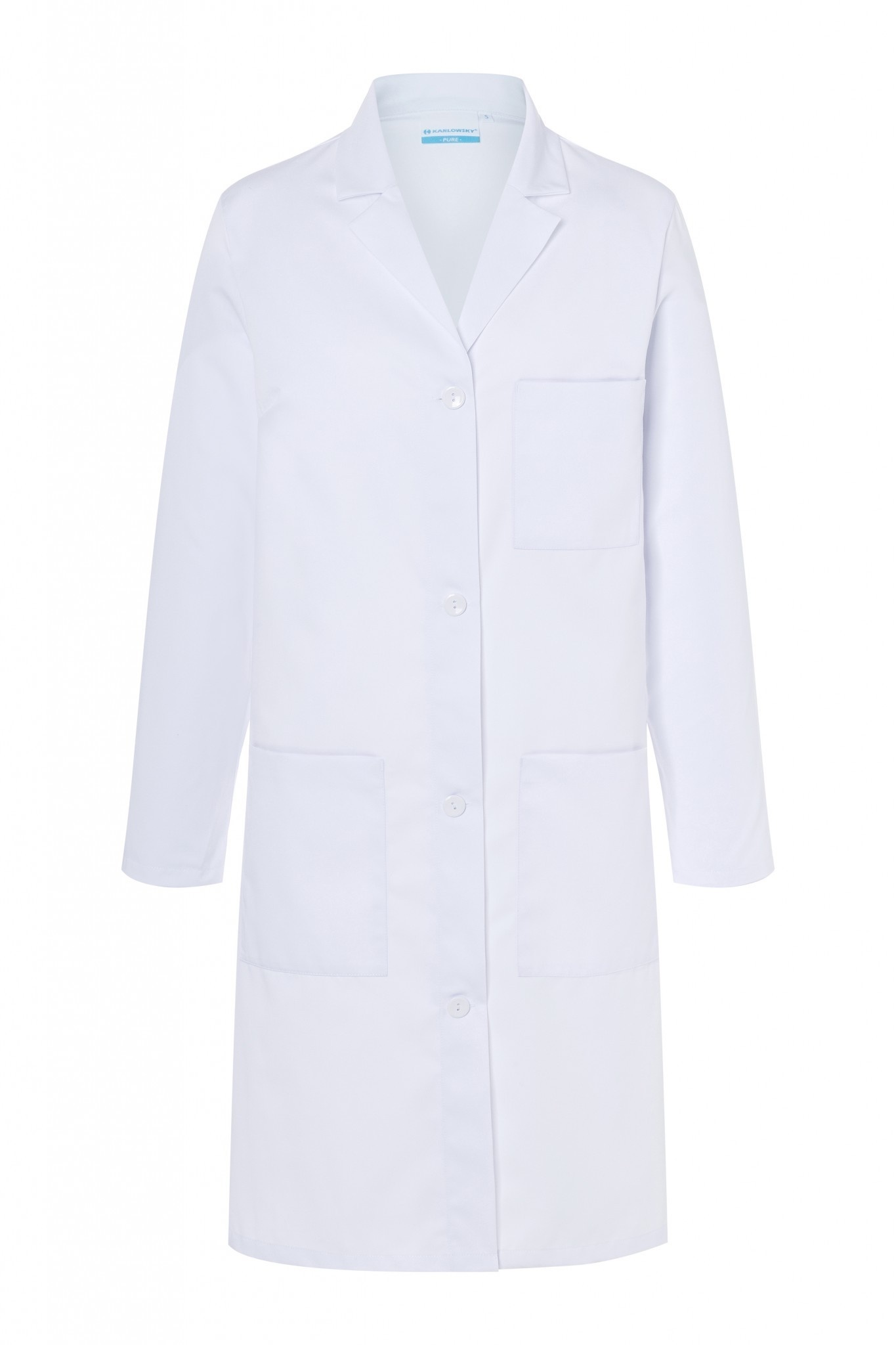 Damenmantel Basic - Weiß - 65% Polyester / 35% Baumwolle - Erhältlich in 6 Größen