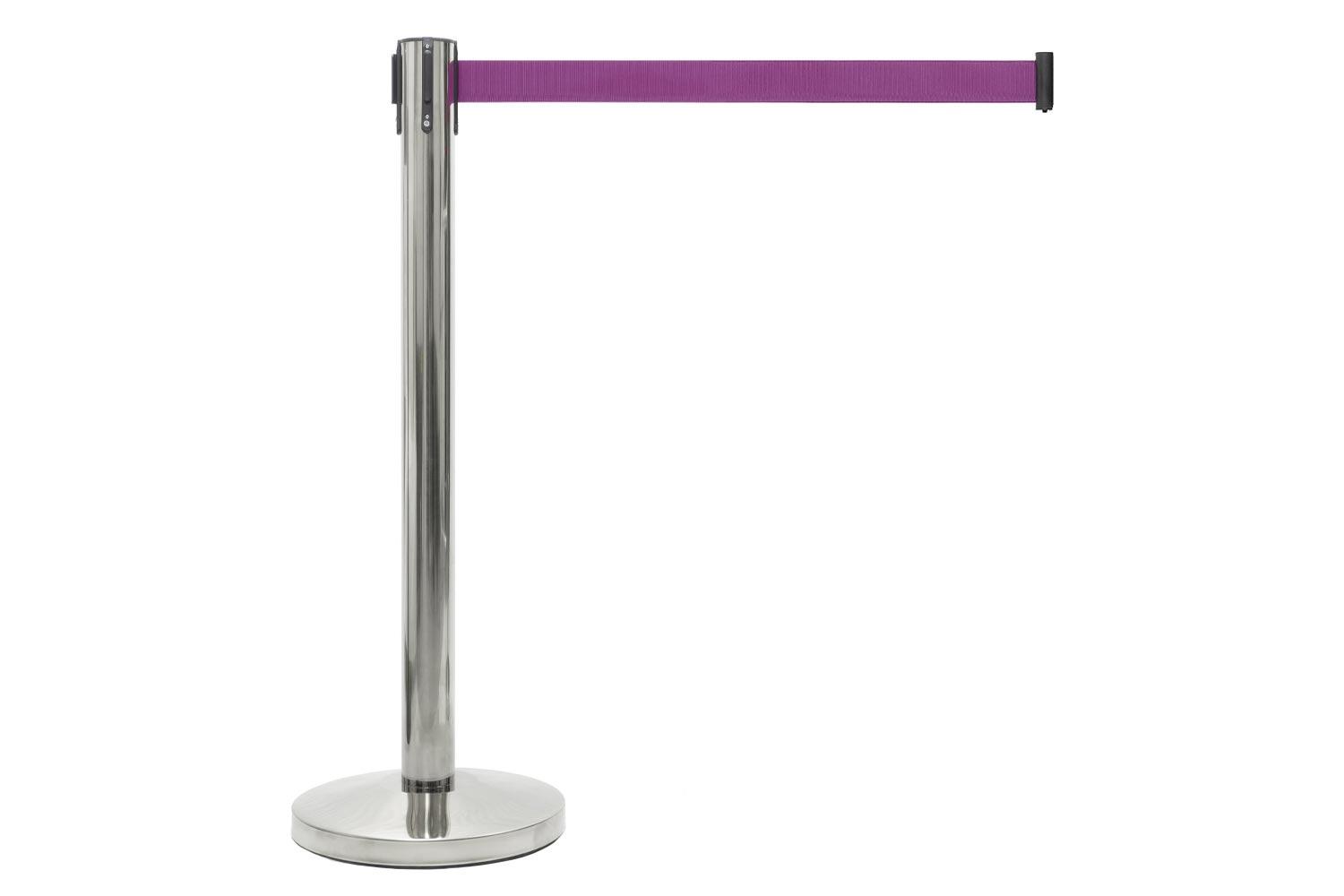 Chrome Afzetpaal met Trekband Paars