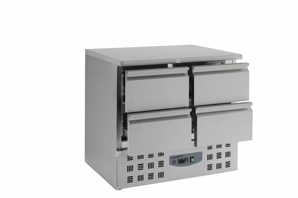Kühltisch Edelstahl | 4 Schubladen| 900x700x(h)870mm