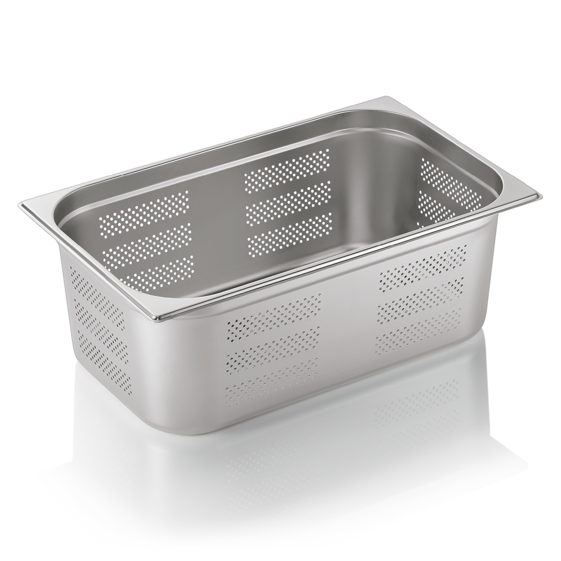 GN-bak GN CORE 1/1-200 mm, zij- en bodemgaten, chroom-nikkelstaal