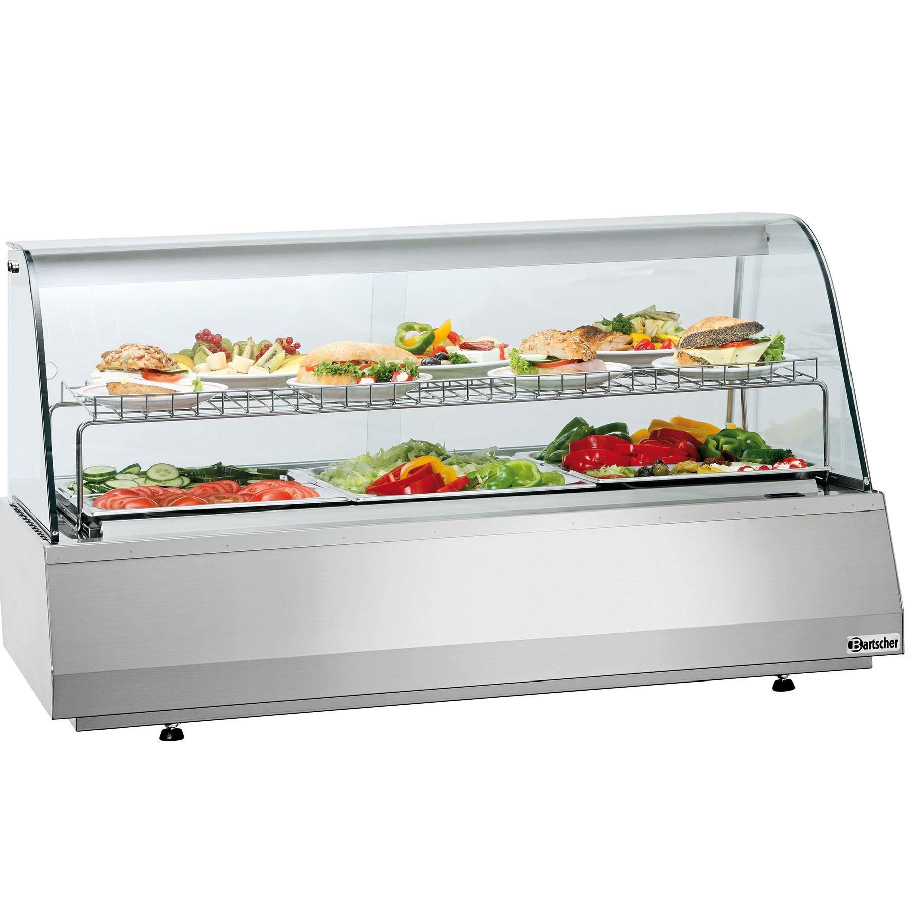 Koelvitrine 3/1GN gebogen ruit - 1072x783x(h)593mm