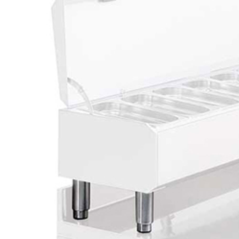 Kühltisch, Umluft, 3 Türen GN 1/1, mit Rückwand, auf Rädern, 2 mit Bremsen