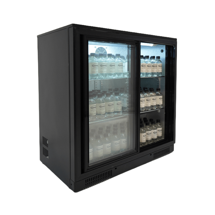 Barkoelkast - 2 Schuifdeuren - 198L - Zwart