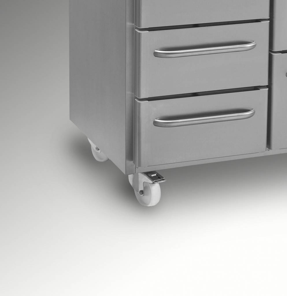 Comptoir Réfrigérateur | INOX | 3 Portes + 3 Tiroirs | Gram GASTRO 07 K 2207 CSG A DL | DL | DL | 3D L2 | 2163x700x885 | 950(h)mm
