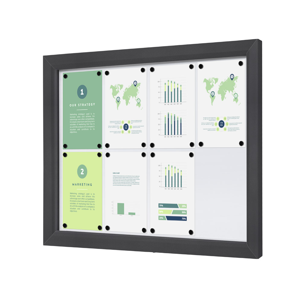 Tableau d'affichage extérieur verrouillable Slim 8 x A4 Anthracite
