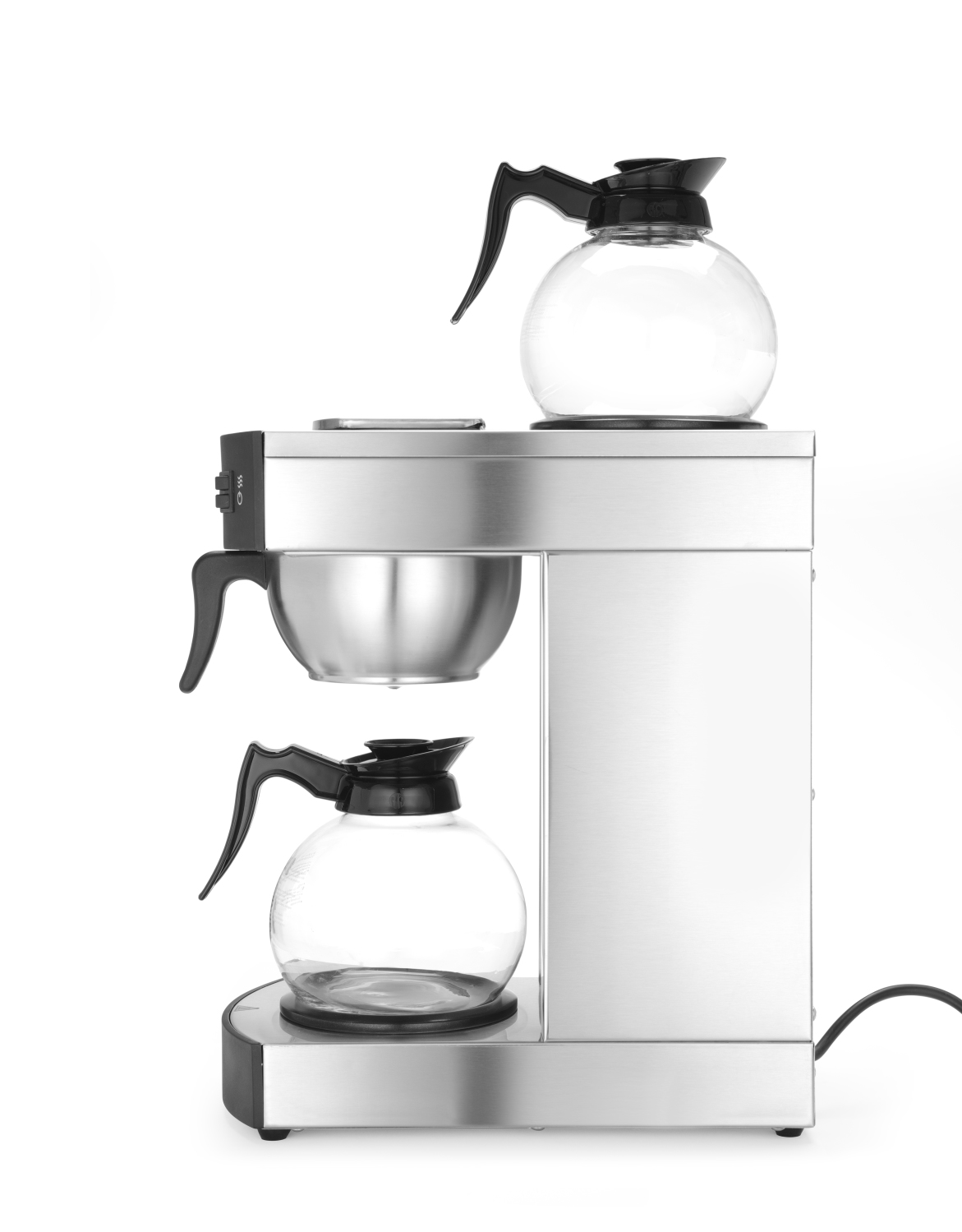 Machine à Café Inox |1,8 Litres | Avec 2 Pichets en Verre | 2,1kW | 200x385x430(h)mm