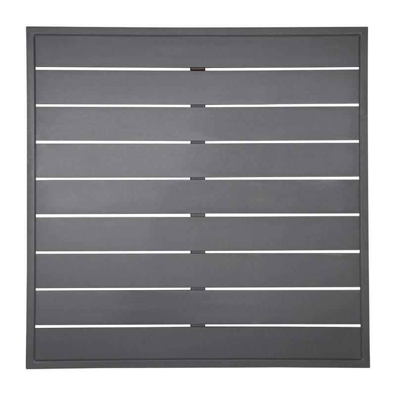 Plateau de Table Carré en Aluminium Bolero Gris Foncé - 70x70cm