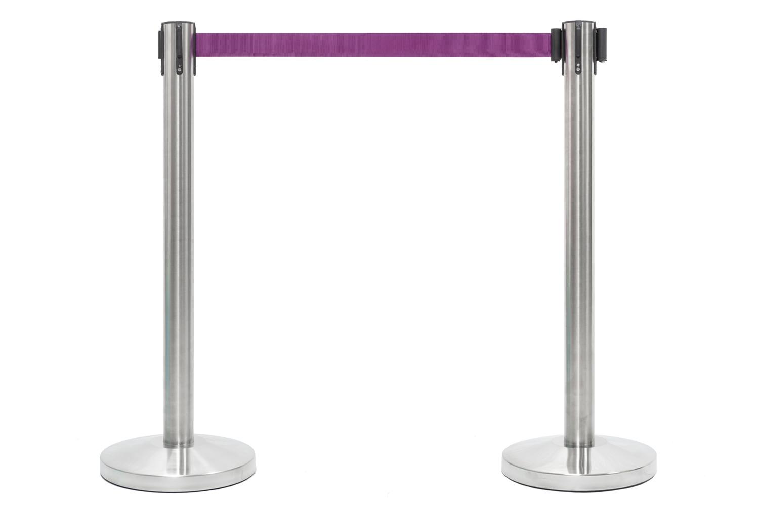 Geborstelde Afzetpaal met Trekband Paars