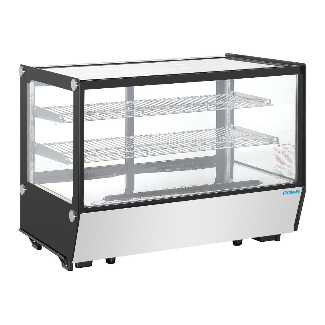 Polar G-Serie Theken-Kühlschrank Schwarz Quadratisches Glas 160L