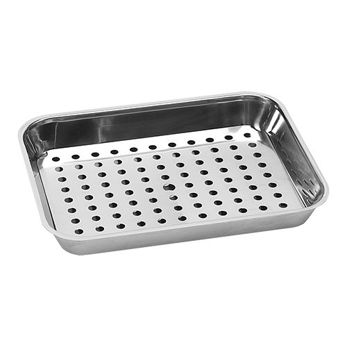 Lekbak geperforeerd inzetstuk - Roestvrij staal - 5,5(h)x50x35cm