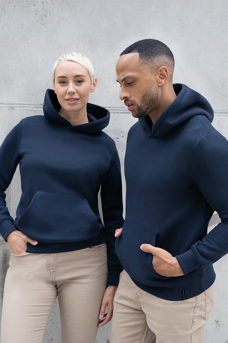 Damen Workwear Sweat Hoodie Soft-Face, aus nachhaltigem Material - Marine - L