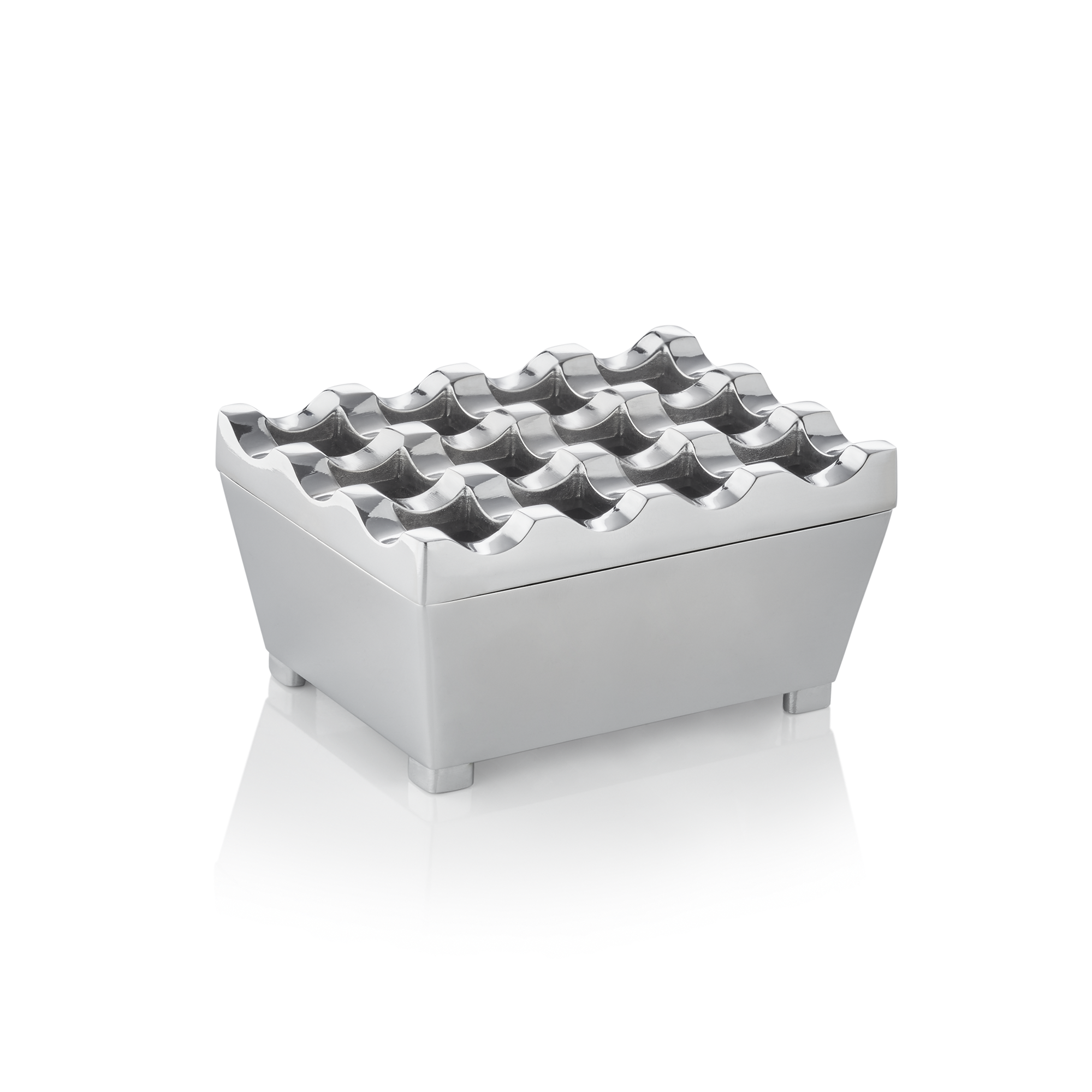 Windaschenbecher, 9,5 x 7,5 x 4,5 cm, verchromt, Zinkguss