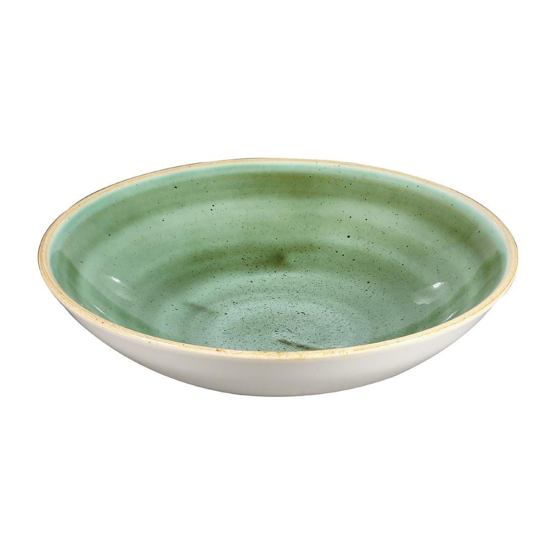 Churchill Stonecast, runde Coupe-Schüsseln, Samphire-Grün, 182 mm, (12 Stück)