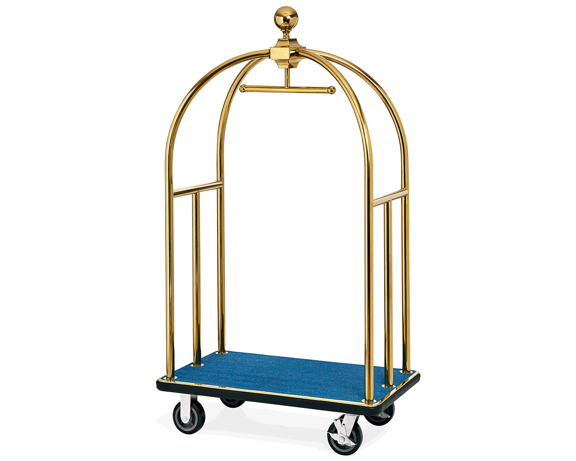 Hotel bagagetrolley goudkleurig - Legplank blauw - 112x61x186cm