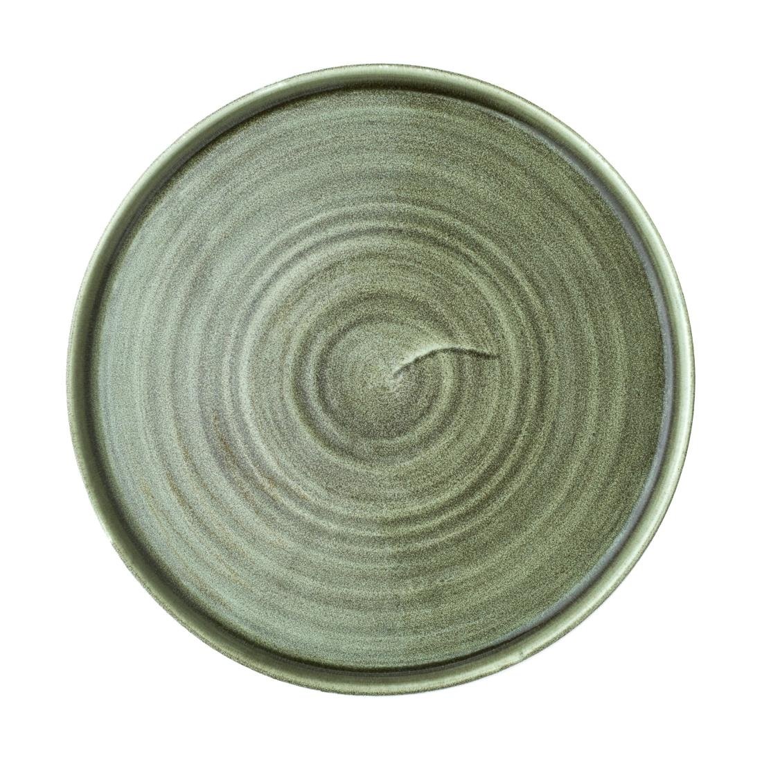 Assiettes avec rebord Churchill Stonecast Patina Green 260mm (Lot de 6)