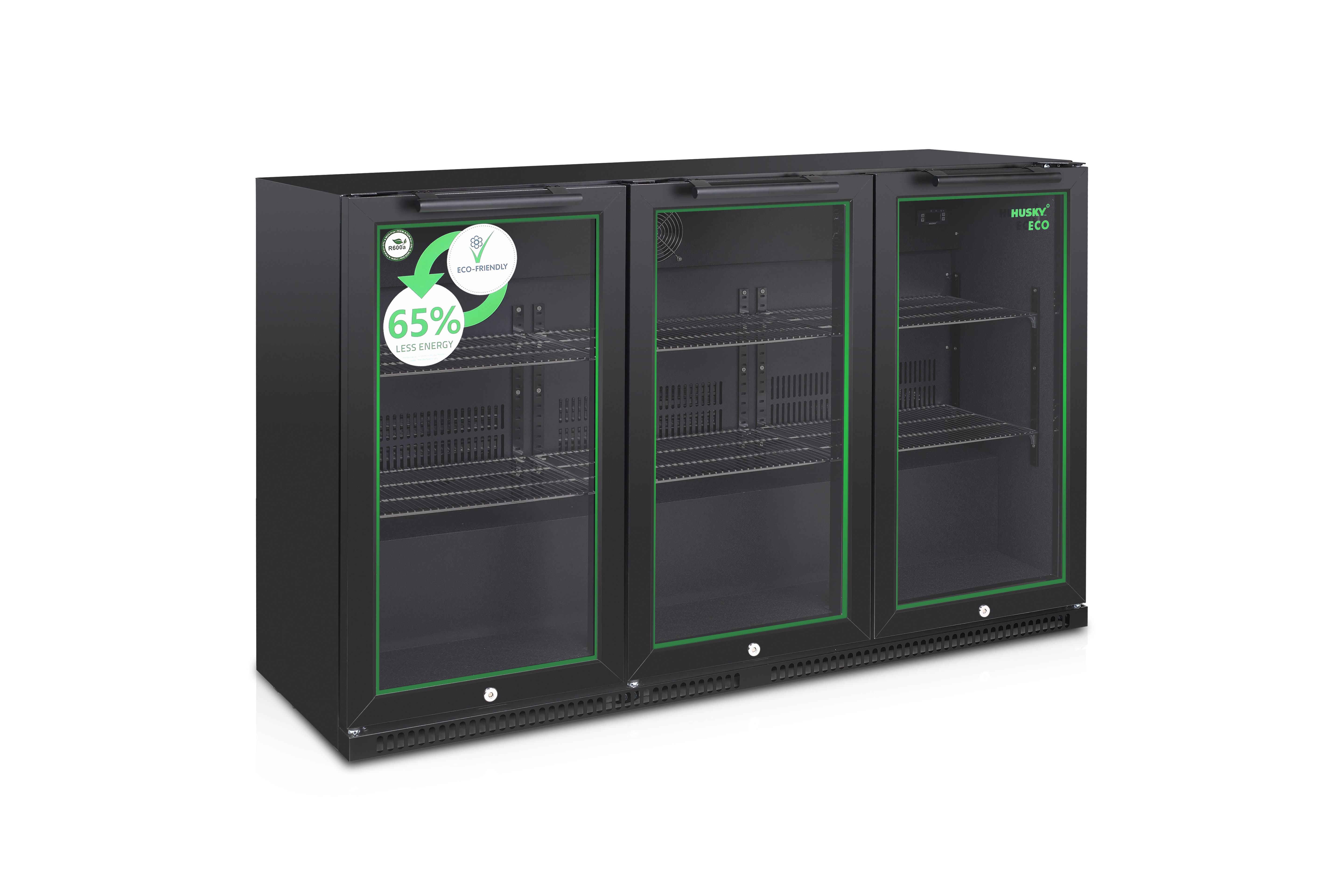 Backbar Koeler - Zwart - 3 Deurs - Zwart - Husky