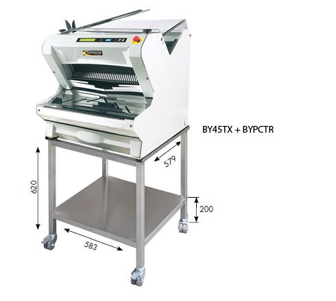 Brotschneidemaschine Weiß Tischmodell | Automatisch | Einfuhr Oberseite | 550W