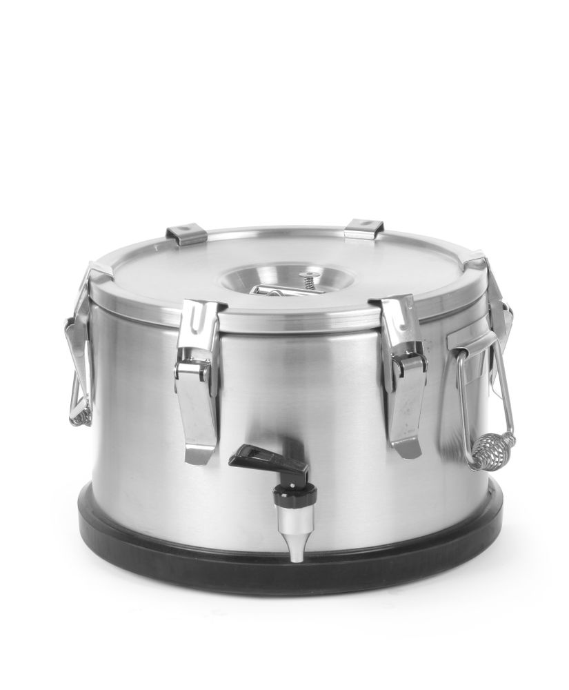 Conteneur isotherme portable – avec robinet - 10L - Argent - Ø330x(H)220mm